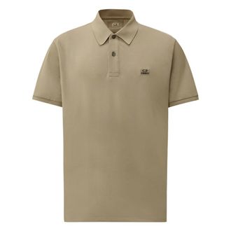 C.P. Company Polo Shirts, male, Gray, Size: XL Stretch Piquet Short Sleeve Polo