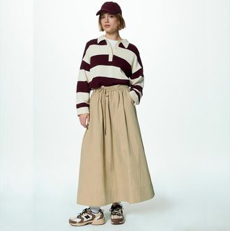 La Redoute Collections Lange uitlopende rok met elastische tailleband