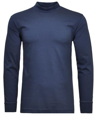 Ragman Stehkragenshirt RAGMAN, Herren, Gr. 3XL, blau (nachtblau), Baumwolle, regular fit, hoch geschlossener Ausschnitt, Shirts Stehkragenshirt