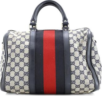 Gucci Vintage Web Boston Bag GG Canvas Medium satchel - Blauw