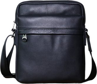 Generic Mens Leather Shoulder Bag Layer Casual Backpack Vertical Crossbody Trendy 10-inch