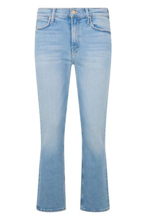 Mother Light Blue Flared High Rise Jeans