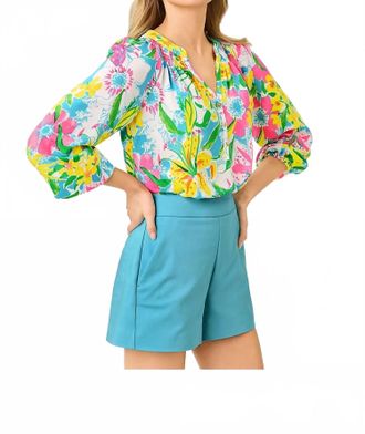Lilly Pulitzer Elsa Silk Top In Multi Lovely Lilly