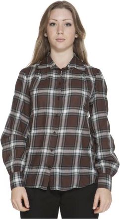 GANT Overhemden, Dames, Bruin, L, Katoen, Slim Long Sleeve Shirt
