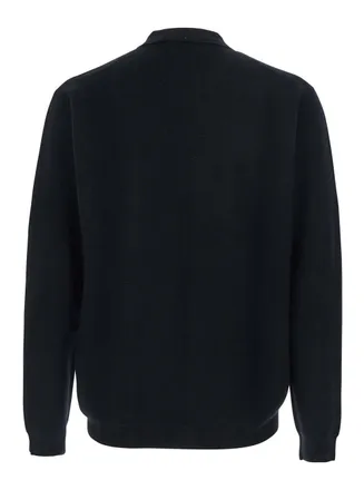 low brand Wool Polo-Collar Sweater - Black