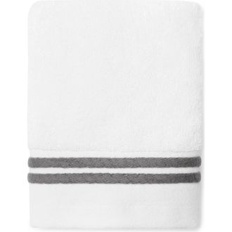 SFERRA Aura Nuova Combed Cotton Washcloth in White/Charcoal at Nordstrom