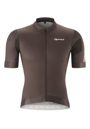 Gonso Radtrikot GONSO TRESERO, Herren, Gr. M, braun (dunkelbraun), 86% Polyester, 14% Elasthan, Rundhals, Trikots Radtrikot, Herren Radshirt kurzarm, atmung