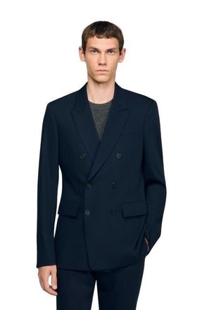 Sandro Double-breasted suit jacket in Navy Blue at Nordstrom, Size 52 Eu