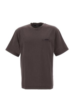 Jacquemus Brown Grosgrain Ribbon Detail Cotton T-Shirt