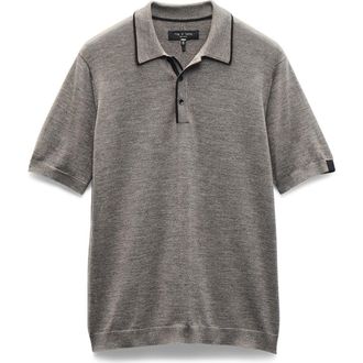 Rag & Bone Crawford Wool & Cashmere Sweater Polo in Brown at Nordstrom Rack, Size X-Large