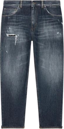 Dondup Vintage Loose Fit Denim Jeans met Scheuren en Patches - Heren - Loose Fit Jeans - Blauw - W34 - Denim - Jeans