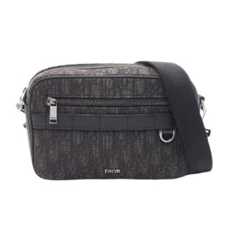 Dior Pre-owned Safari Oblique Canvas Leather Shoulder Bag - Heren - Pre-owned - Zwart - Maat: ONE Size Leer