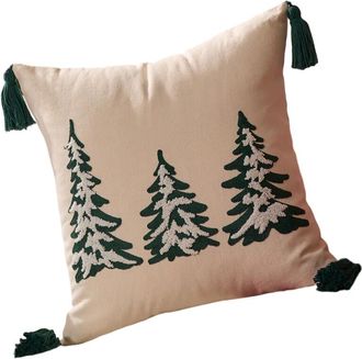 OEM Funda De Almohada Bordada Con Forma De &Aacute;rbol De Navidad, 45 Cm