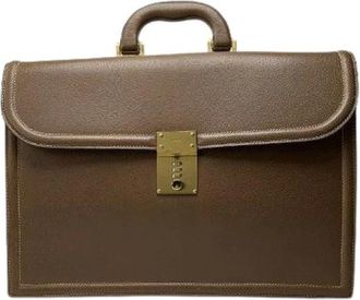 Gucci Pre-owned Handbags, female, Brown, Size: ONE SIZE Pre-owned Vintage Leather Handbag