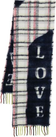 Faliero Sarti Sciarpa Love Love con frange - Blu