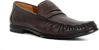 Dune London Mens Sammi Leather Penny Loafers Size UK 12 Brown