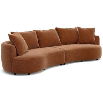 Vente-Unique Divano 4 posti tessuto ciniglia terracotta - CEPRANO di Maison C&eacute;phy