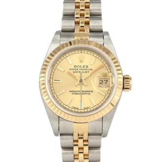 Rolex Pre-owned Datejust Stainless Steel Yellow Gold 69173 - Dames - Vintage Horloges - Geel - ONE Size - Vintage