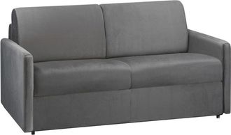 Vente-Unique Vente-unique - Divano letto 2 posti a ribalta in velluto Antracite - Larghezza Materasso 120 cm - Spessore 14 cm - calife