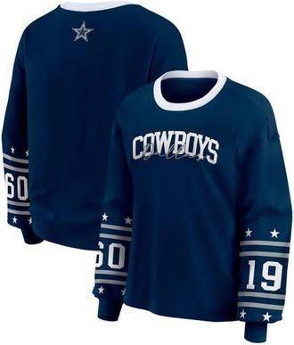 WEAR by Erin Andrews Womens WEAR by Erin Andrews Navy Dallas Cowboys Sport Long-Sleeve T-Shirt at Nordstrom, Size Medium