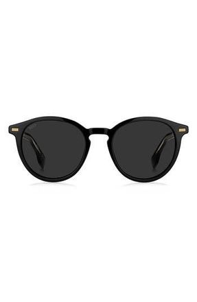 BOSS 51mm Round Sunglasses in Black /Grey at Nordstrom Rack