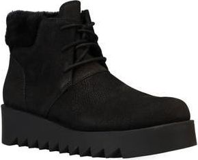Eileen Fisher Kenille Genuine Shearling Trim Wedge Bootie in Black at Nordstrom Rack, Size 9.5