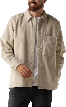 Calvin Klein Beige Corduroy Overshirt Casual Stijl - Heren - Zomerjassen - Beige - XS - Jassen