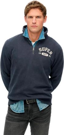 Superdry Athletic Essentials Sweat - Heren - Vesten met rits - Blauw - M - Hoodies & sweatvesten