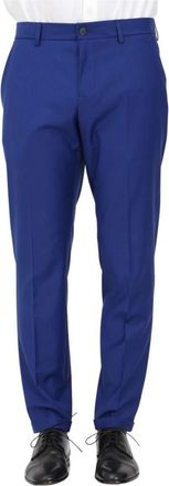 Patrizia Pepe Elegante Wolmix Stretchbroek - Heren - Nette broeken - Blauw - L - Wol - Broeken