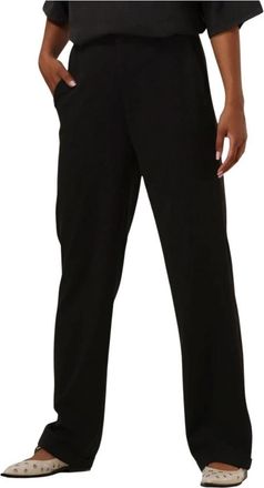 ALIX The Label Zwarte Straight Leg Geweven Broek - Dames - Straight fit broeken - Zwart - XS - Broeken