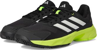 adidas Courtjam Control 3 Tennis Shoe Mens Tennis Shoes Carbon/Zero Metallic/Lucid Lemon : 14 D - Medium, Synthetic