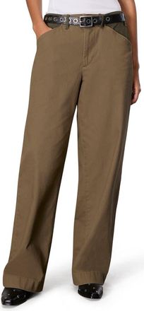 Rag & Bone Banks High Waist Two-Tone Cotton Pants in Army at Nordstrom Rack, Size 00