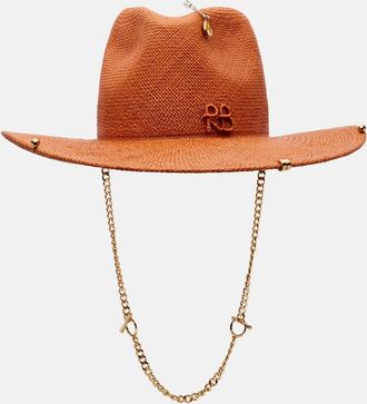 Ruslan Baginskiy Chain-detail straw fedora