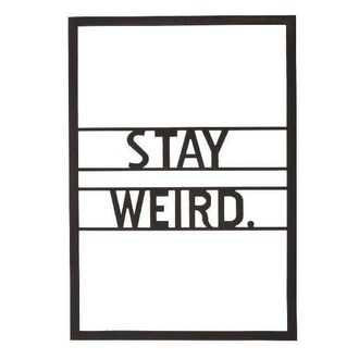 Homemania Phrases - Metal Decoration - Black - 35 x 0,15 x 50 cm