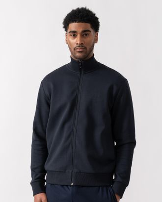 HUGO BOSS Mens Skaz Full Zip Sweatshirt in Dark Grey Cotton - Size X-Large