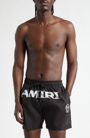 Amiri Amiri Sport Swim Trunks in Black at Nordstrom, Size X-Large