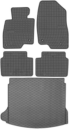OEM Mazda 3 Iii Hatchback De 09.2013 A 02.2019 Set - Alfombrillas De Goma Para Coche + Alfombrilla Para Maletero
