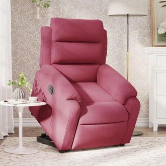 vidaXL Vidaxl - Sill&oacute;n El&eacute;ctrico Reclinable Elevable De Terciopelo Rojo Tinto