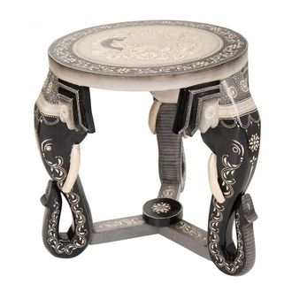 Wanderlust Deco Mesa De Centro De Madera Gris 42x35x39