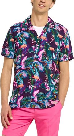 OppoSuits Tropical Jungle Camp Shirt in Purple Multi at Nordstrom, Size X-Large