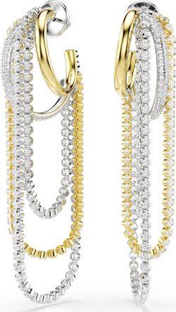 Swarovski Hyperbola Layered, Round Cut, White, Mixed Metal Finish Earrings