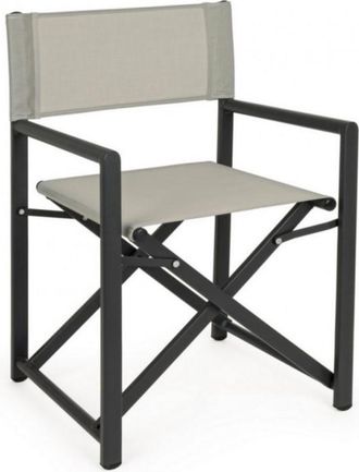 BIZZOTTO Bizzotto - Taylor Silla De Jard&iacute;n Plegable Bone Gris Oscuro 48x5 H86 Cm