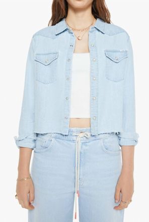 Mother Super Exs Crop Step Fray Jacket In No End In Sight