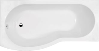 Balterley Modern B Shape Left Hand Shower Bath Tub with Leg Set, 1700mm - White