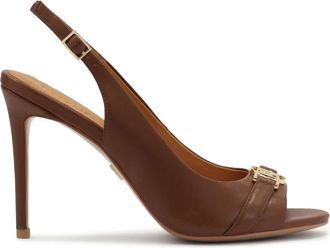 Kazar Bruine leren sandalen - Dames - Sandalen met hakken - Bruin - 41 EU - Leer - Schoenen