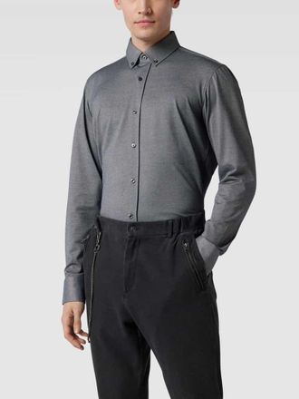 Almsach Karo-Stehkragenhemd Slim Fit - Trachtenhemd Mit Hirschhornknöpfen