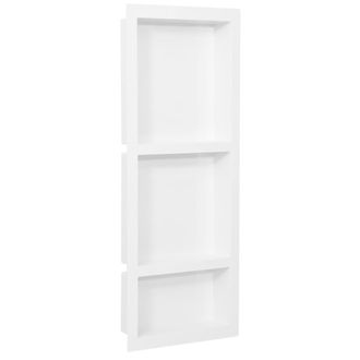 vidaXL Vidaxl - Hornacina De Ducha 3 Compartimentos Blanco Brillo 41x99x9 Cm