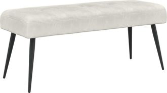 vidaXL Banco Con Tapicer&iacute;a Con Botones Crema 110 X 40 X 46 Cm Vidaxl