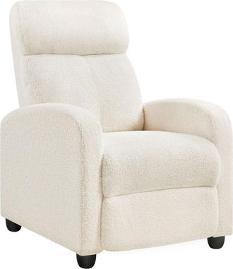Yaheetech Poltrona Relax Reclinabile Regolabile Divano Monoposto con Poggiapiedi da Soggiorno Camera da Letto 61,5 cm &times; 87 cm &times; 99 cm Grigio/Tessuto - Yaheetech