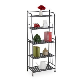 Relaxdays Relaxdays - Estanter&iacute;a Met&aacute;lica, Acero, 133x56x28 Cm, Estante Ba&ntilde;o Y Cocina, 5 Baldas, Librer&iacute;a Metal, Sin Fondo, Negro